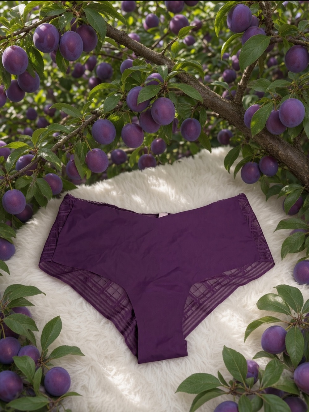 Victoria’s Secret - Purple Plum Panty with Exposed Lacey Back